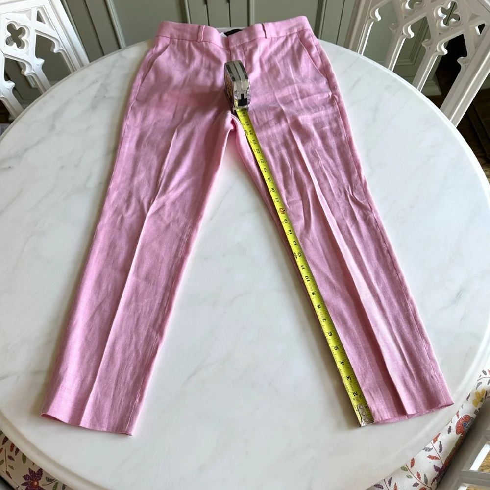 Banana Republic Avery Straight-Fit Linen-Cotton Classic Pink Sz 2